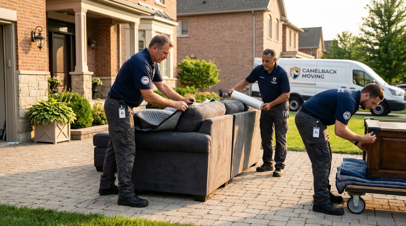 Large estate moving crew wrapping furniture in Mountainhome, PA